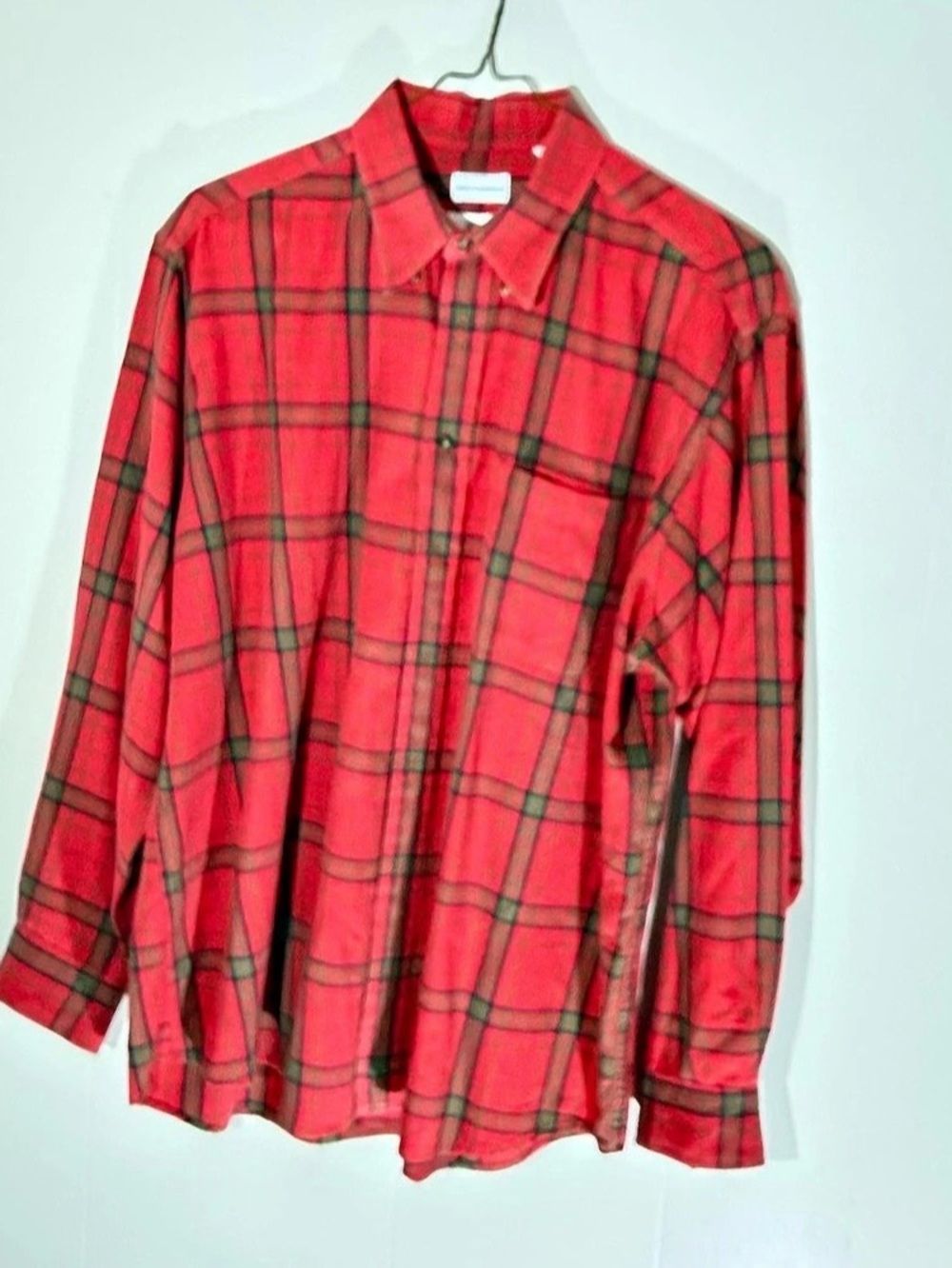 Viyella Plaid Cotton-Wool Shirt in Red Size XL